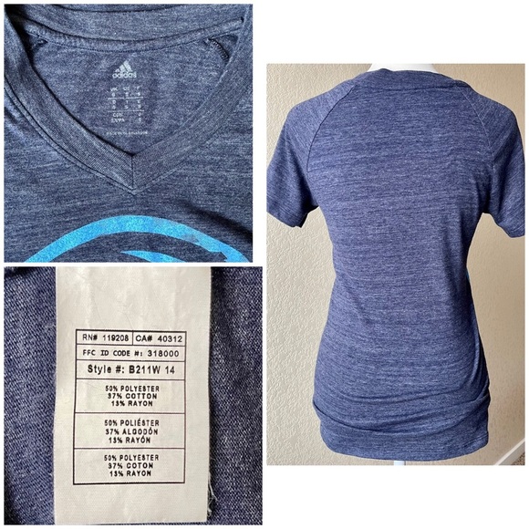 Adidas Denver Nuggets V-neck T-shirt - Picture 2 of 2